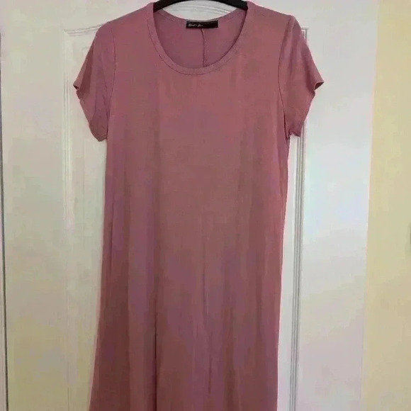 Basic pink short sleeve t shirt dress brit and  bri - Picture 2 of 9